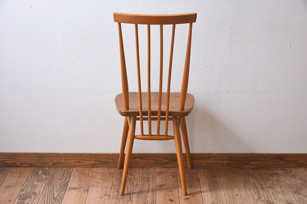 ヴィンテージ家具　イギリスビンテージ　ERCOL(アーコール)　シンプルなデザインのチェア(ダイニングチェア、椅子)(2)