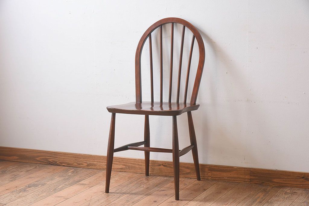 ヴィンテージ家具　イギリスビンテージ　ERCOL(アーコール)　楡材　フープバックチェア(ダイニングチェア、椅子)(1)