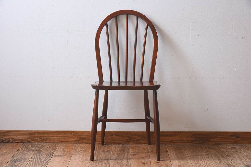 ヴィンテージ家具　イギリスビンテージ　ERCOL(アーコール)　楡材　フープバックチェア(ダイニングチェア、椅子)(1)