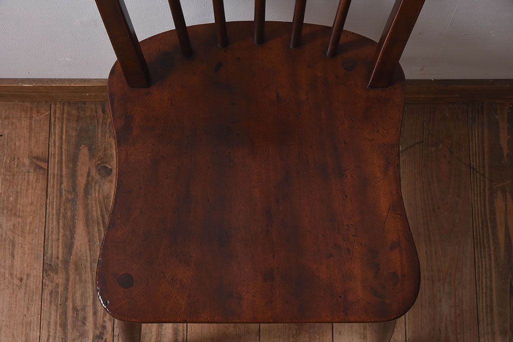 ヴィンテージ家具　イギリスビンテージ　ERCOL(アーコール)　楡材　フープバックチェア(ダイニングチェア、椅子)(1)