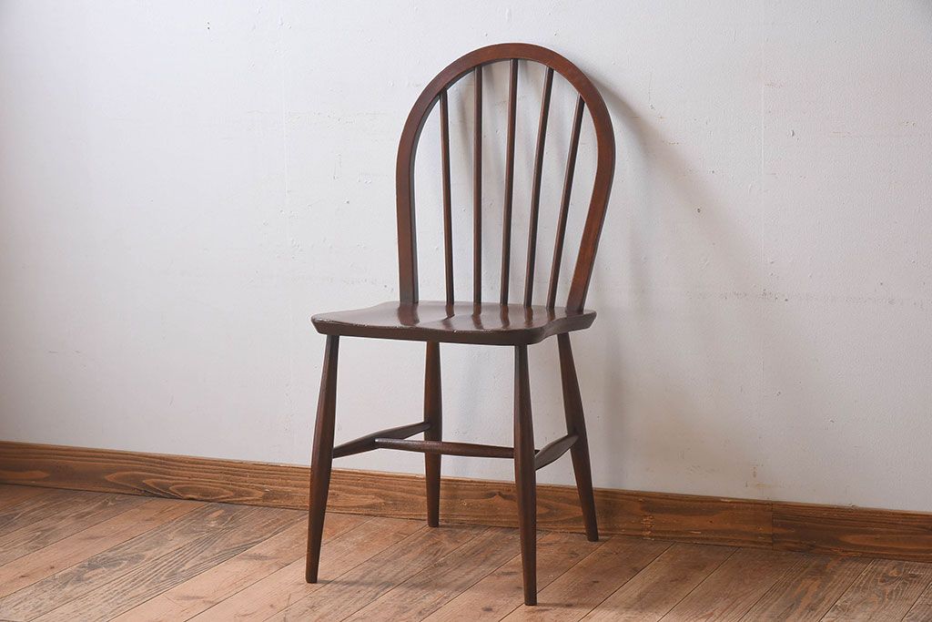 ヴィンテージ家具　イギリスビンテージ　ERCOL(アーコール)　楡材　フープバックチェア(ダイニングチェア、椅子)(2)