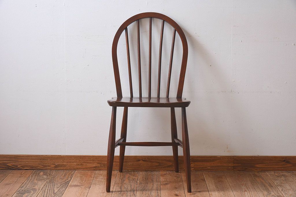 ヴィンテージ家具　イギリスビンテージ　ERCOL(アーコール)　楡材　フープバックチェア(ダイニングチェア、椅子)(2)