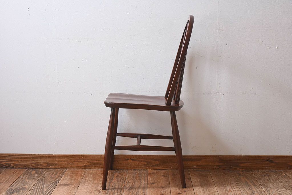 ヴィンテージ家具　イギリスビンテージ　ERCOL(アーコール)　楡材　フープバックチェア(ダイニングチェア、椅子)(2)