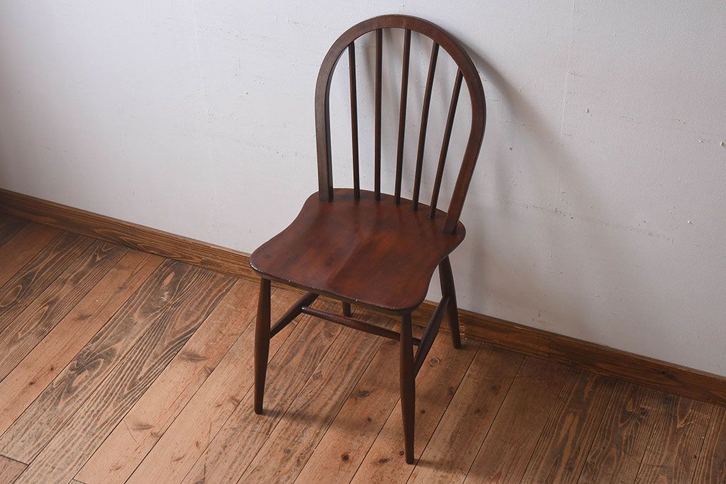 ヴィンテージ家具　イギリスビンテージ　ERCOL(アーコール)　楡材　フープバックチェア(ダイニングチェア、椅子)(2)