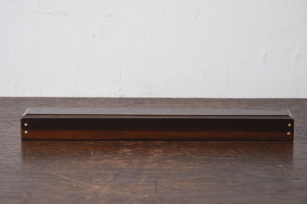 アンティーク雑貨　工芸品　唐木縞黒檀　上品なアンティーク箸箱(はし箱)