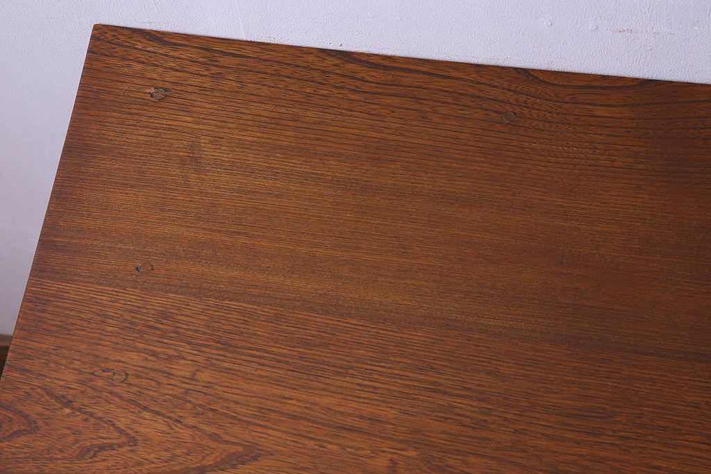 レトロ家具　昭和レトロ　薄型　古い栓材で作られた片袖机(ワークデスク、在宅ワーク、在宅用、学習机)