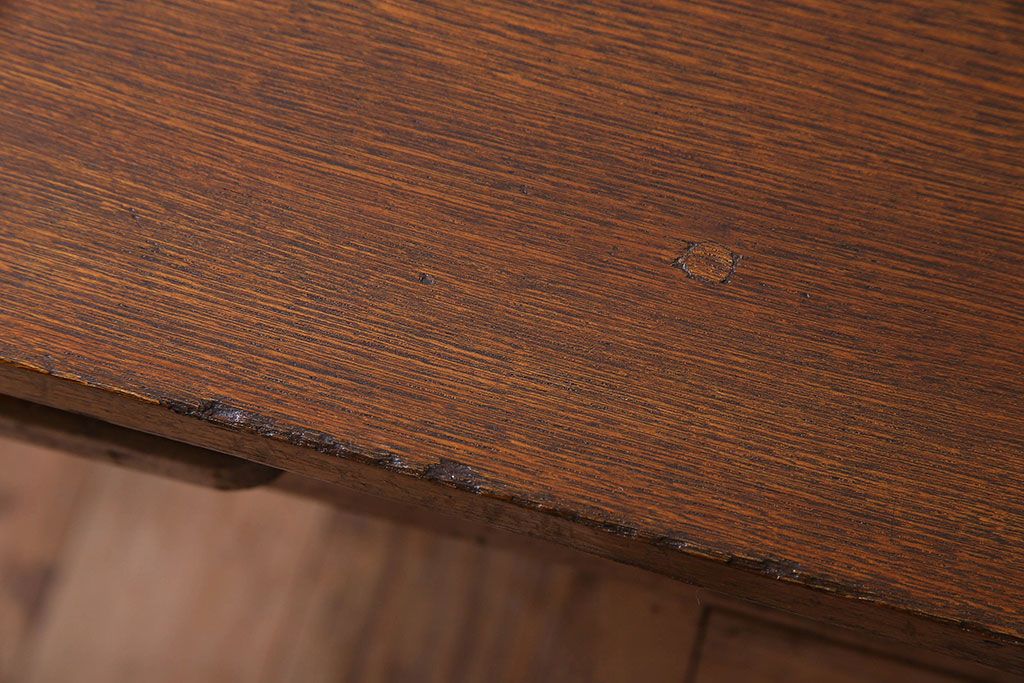 レトロ家具　昭和レトロ　薄型　古い栓材で作られた片袖机(ワークデスク、在宅ワーク、在宅用、学習机)