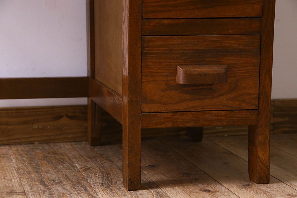 レトロ家具　昭和レトロ　薄型　古い栓材で作られた片袖机(ワークデスク、在宅ワーク、在宅用、学習机)
