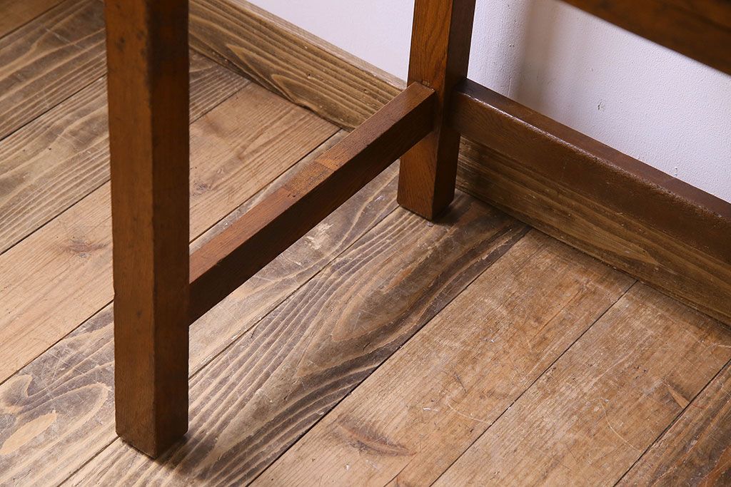 レトロ家具　昭和レトロ　薄型　古い栓材で作られた片袖机(ワークデスク、在宅ワーク、在宅用、学習机)