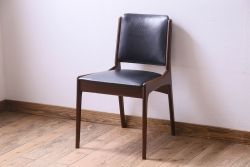 【K様ご成約済み】北欧家具　チーク材　シックなカラーのクッションチェア(ダイニングチェア、椅子)(2)