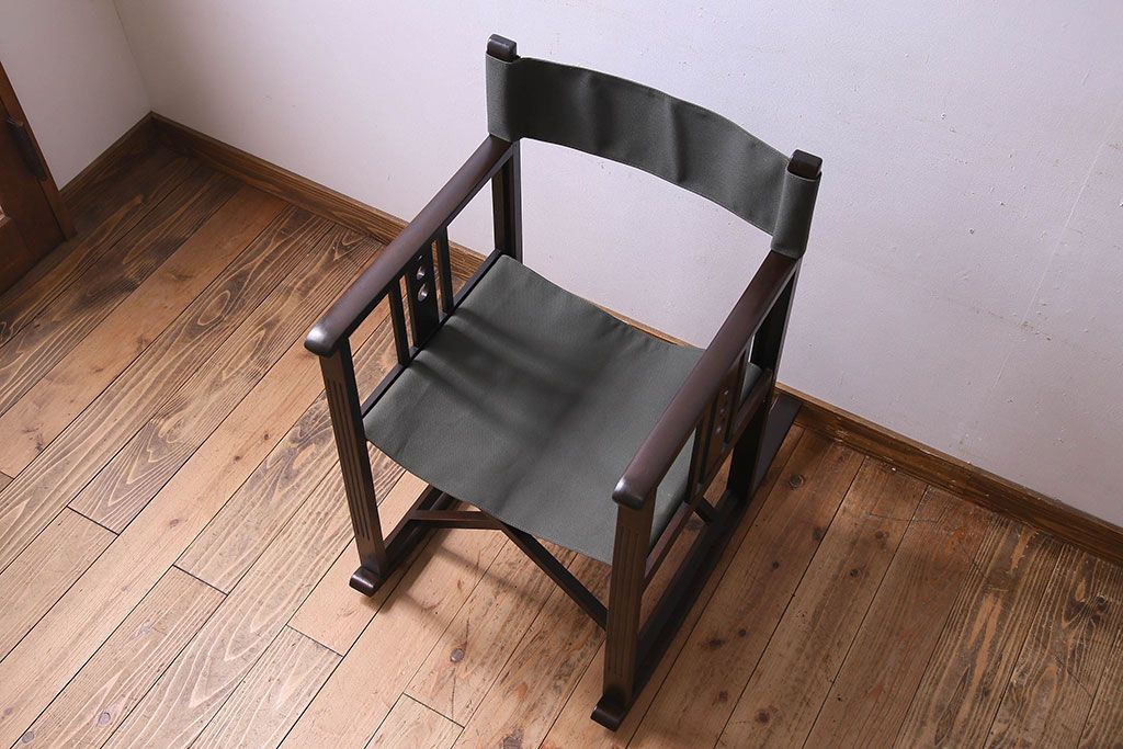 稀アンティーク日本楽器製 文化椅子 折り畳み 和モダン/アールデコ/レトロ