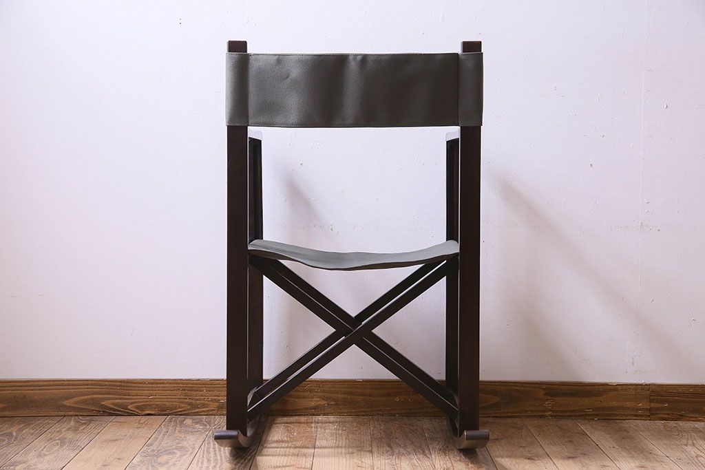 アンティーク家具　和モダン　日本楽器・山葉(ヤマハ)文化椅子　折り畳み式ロッキングチェア(椅子)(1)