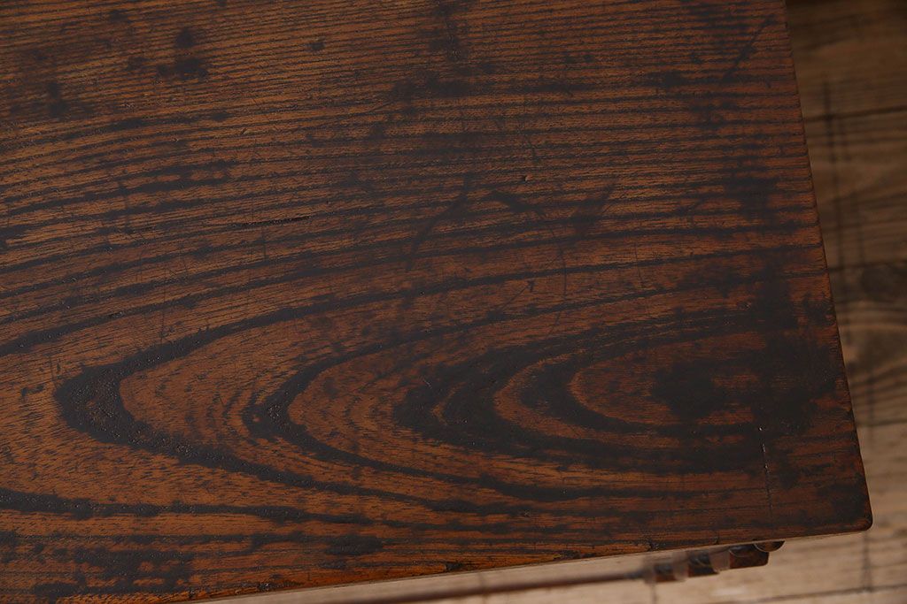 アンティーク雑貨　和製アンティーク　総ケヤキ材　古い木の質感が味わい深い収納箱(小箱、小物入れ)