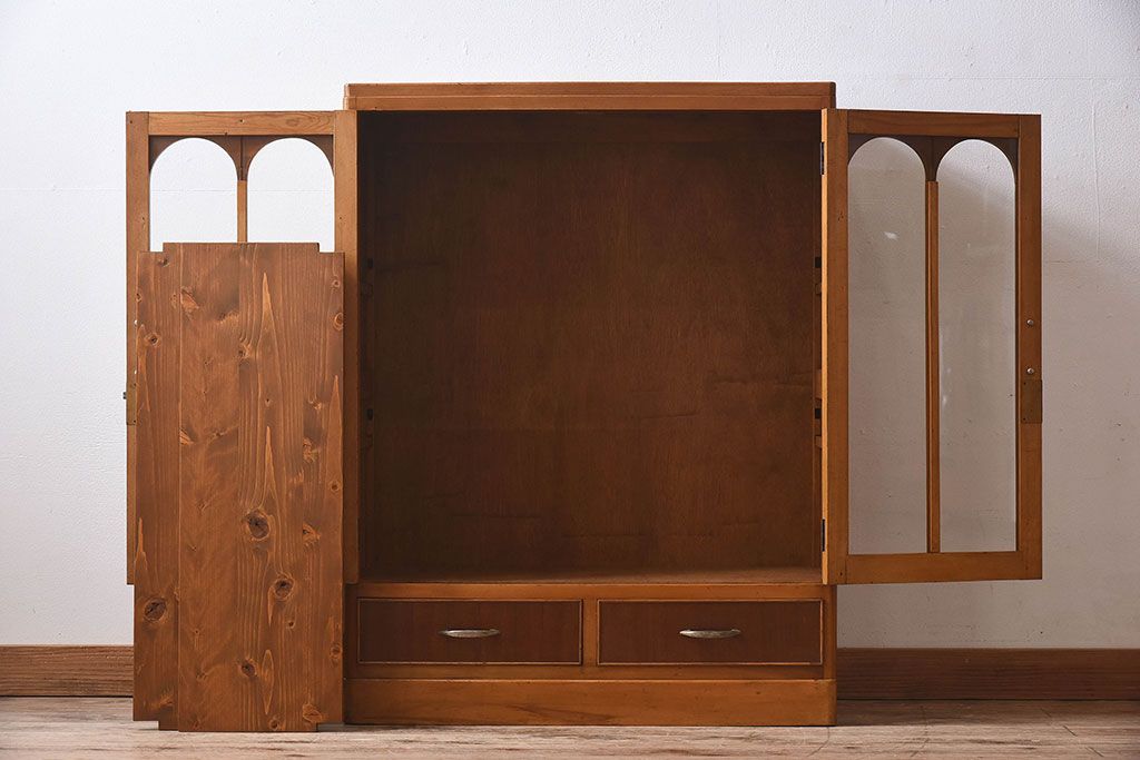 レトロ家具　昭和レトロ　本箱(収納棚、飾り棚、食器棚、ブックケース)