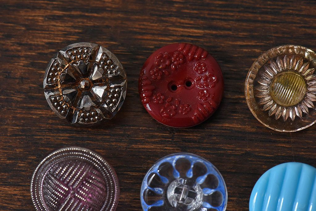 アンティーク雑貨 ビンテージ チェコガラスボタン10個セット アンティーク雑貨 ビンテージ チェコガラスボタン10個セット
