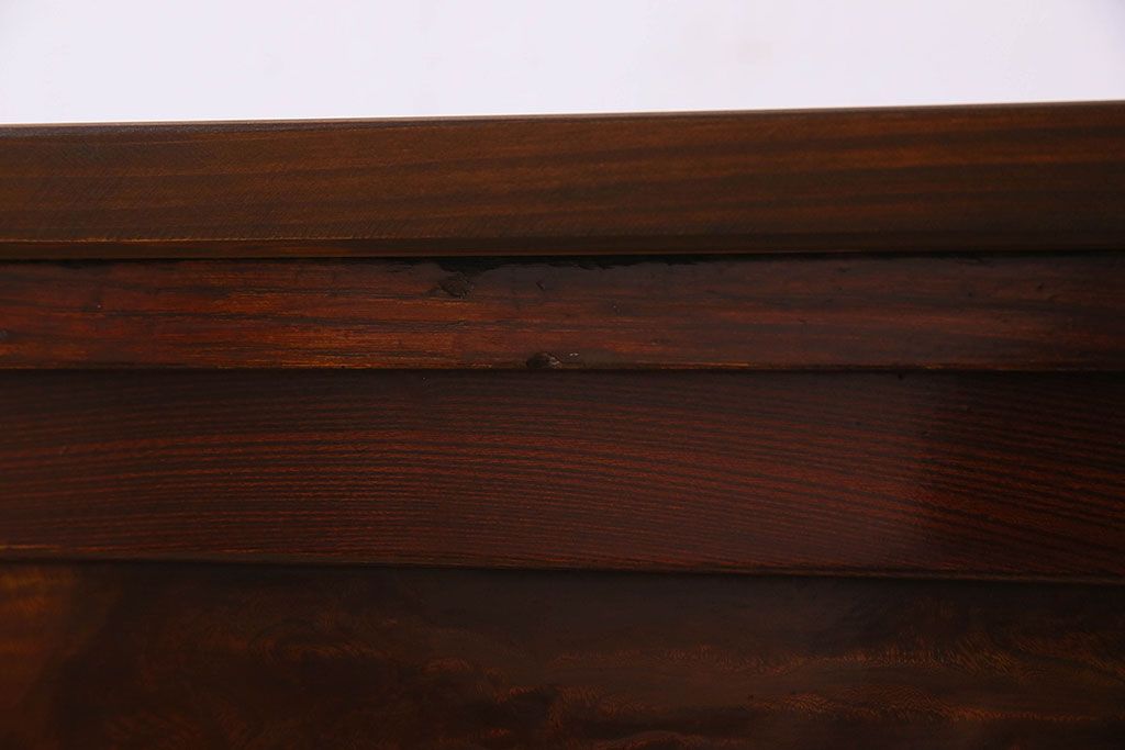 アンティーク家具　前面欅材!漆塗りが美しい時代箪笥ローボード(収納棚、戸棚)