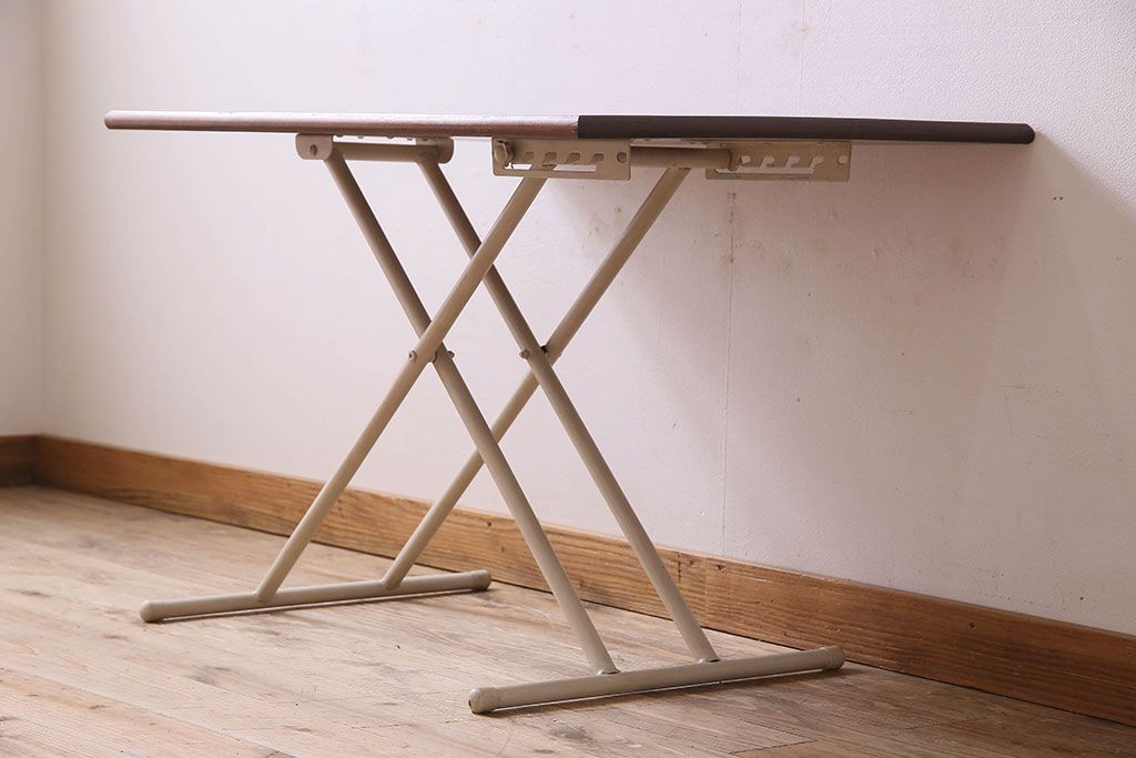 ラフジュ工房オリジナル　カバ材天板　リフティングテーブル(昇降式リビングテーブル、ダイニングテー  ブル、センターテーブル)(1)