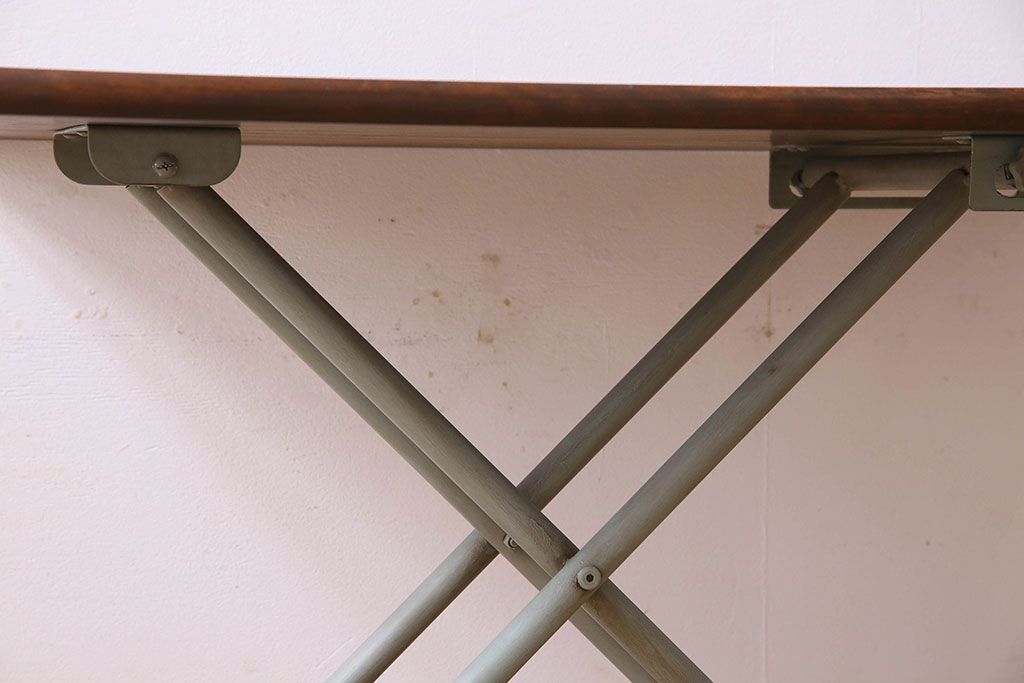 ラフジュ工房オリジナル　カバ材天板　リフティングテーブル(昇降式リビングテーブル、ダイニングテーブル)(2)