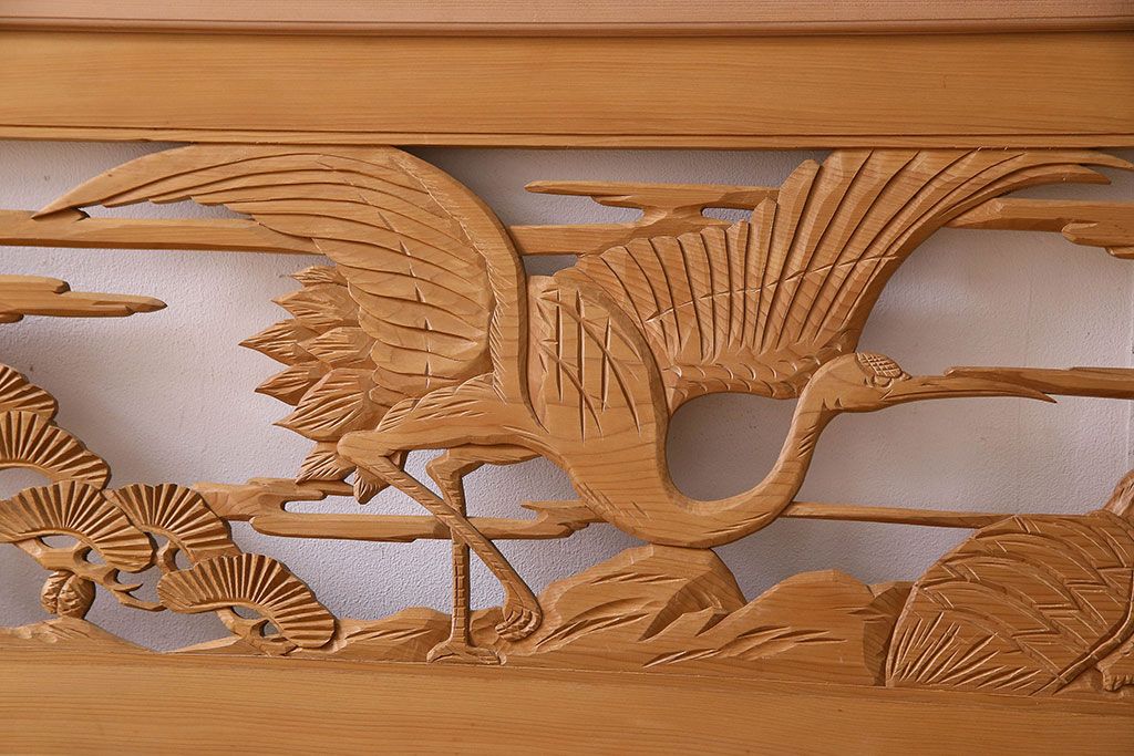 古民具・骨董 特大 鶴の彫刻 欄間(透かし彫り) | ラフジュ工房