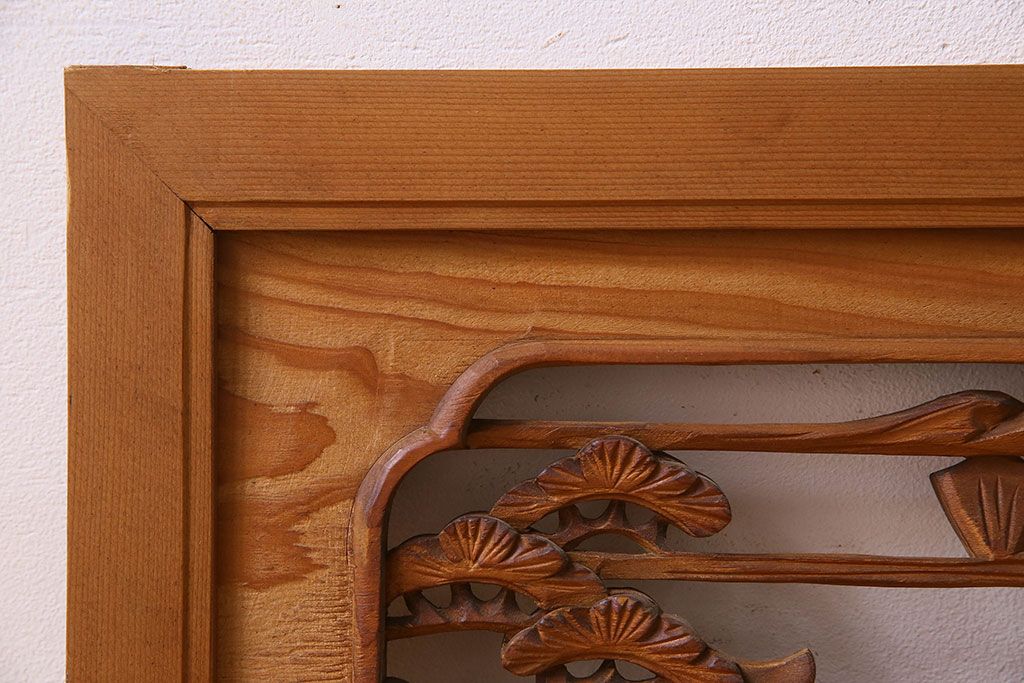 古民具・骨董　檜材　彫刻　透かし彫り欄間
