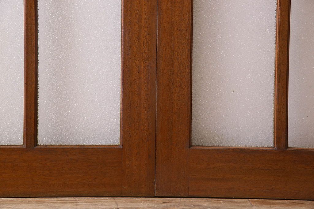 昭和レトロ　特大　教会で使われていたガラス引き戸(ガラス戸)2枚セット