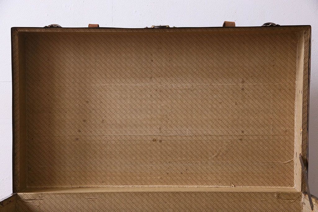 アンティーク雑貨　 1940年頃　古い質感が味のあるアンティークトランク(収納箱)(1)