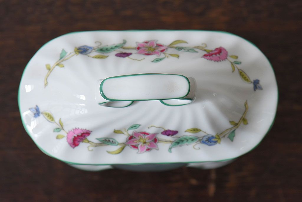アンティーク雑貨　minton(ミントン)　Haddon Hall(ハドンホール)　置時計(マンテルクロック)(定価約2万2千円)