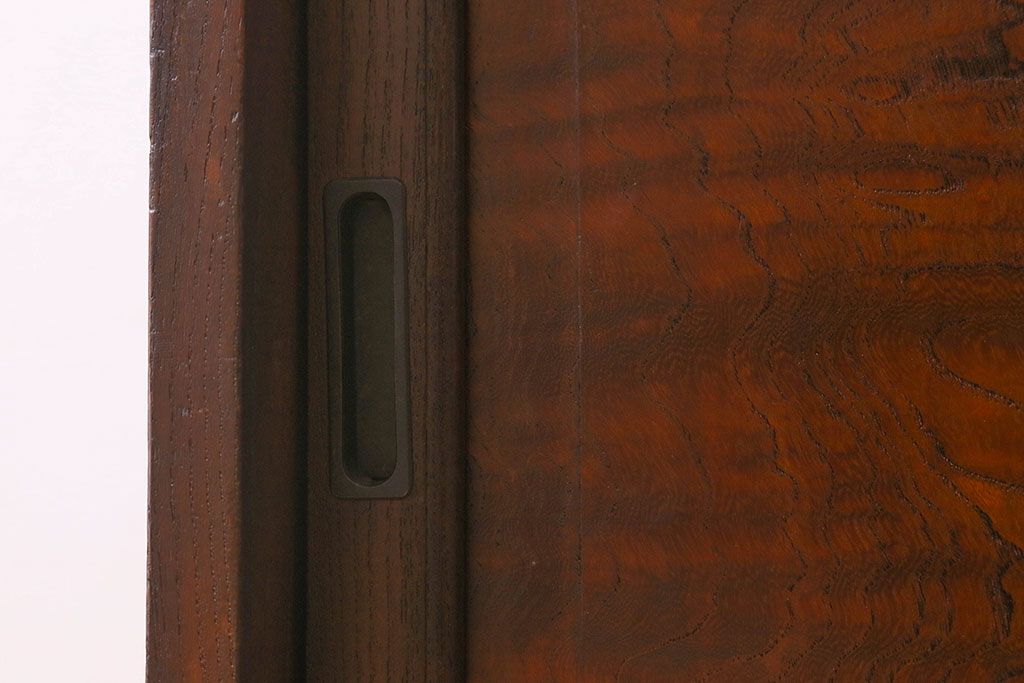 アンティーク家具　和製アンティーク　三方欅材　上質なキャビネット(茶箪笥・収納棚)
