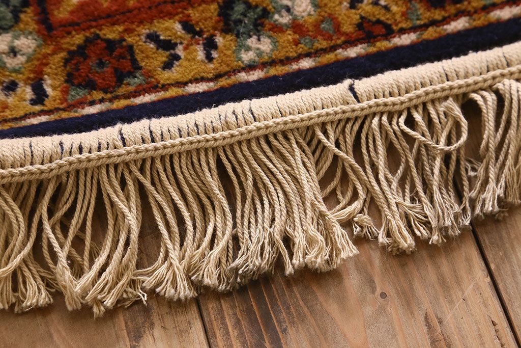 アンティーク雑貨　ベルギー製　上質なウィルトン織のビンテージカーペット(絨毯、マット、ラグ)