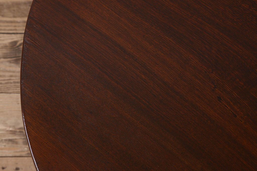 アンティーク家具　和製アンティーク　便利な折り畳み式の丸ちゃぶ台(座卓、ローテーブル、折り畳みテーブル)