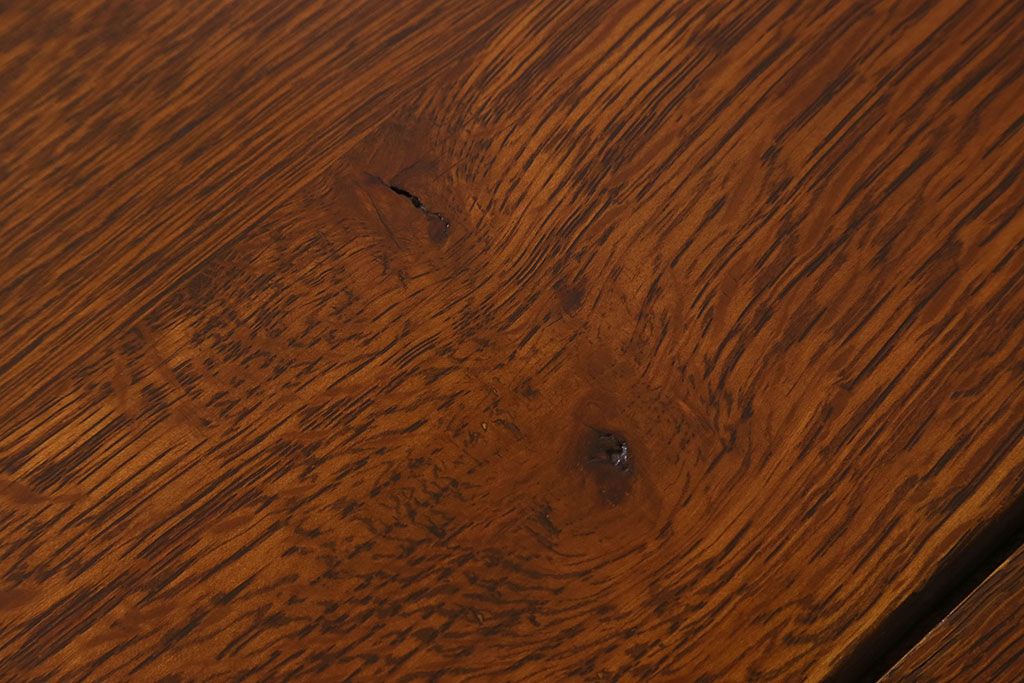 アンティーク家具　イギリスアンティーク　オーク材　シックなドローリーフテーブル(エクステンションテーブル、ダイニングテ  ーブル)