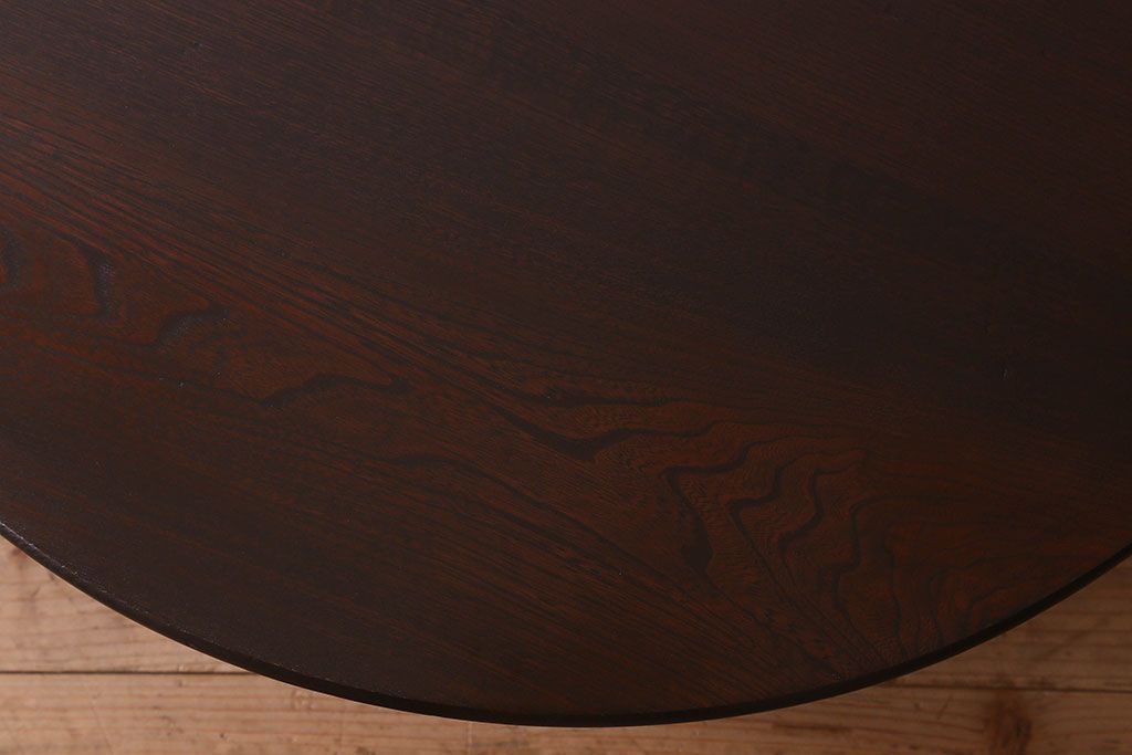 レトロ家具　昭和レトロ　深みのある色味が素敵な丸ちゃぶ台(座卓、ローテーブル、折り畳みテーブル)