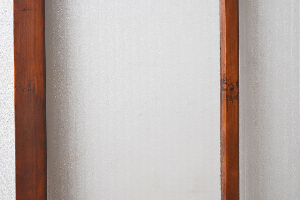 昭和レトロ クリアガラスと銀モールガラス使用 檜材の木目が魅力