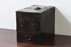 アンティーク雑貨　和製アンティーク　古い質感が味のある硯箱(小引き出し、小箱、小物入れ、木箱)