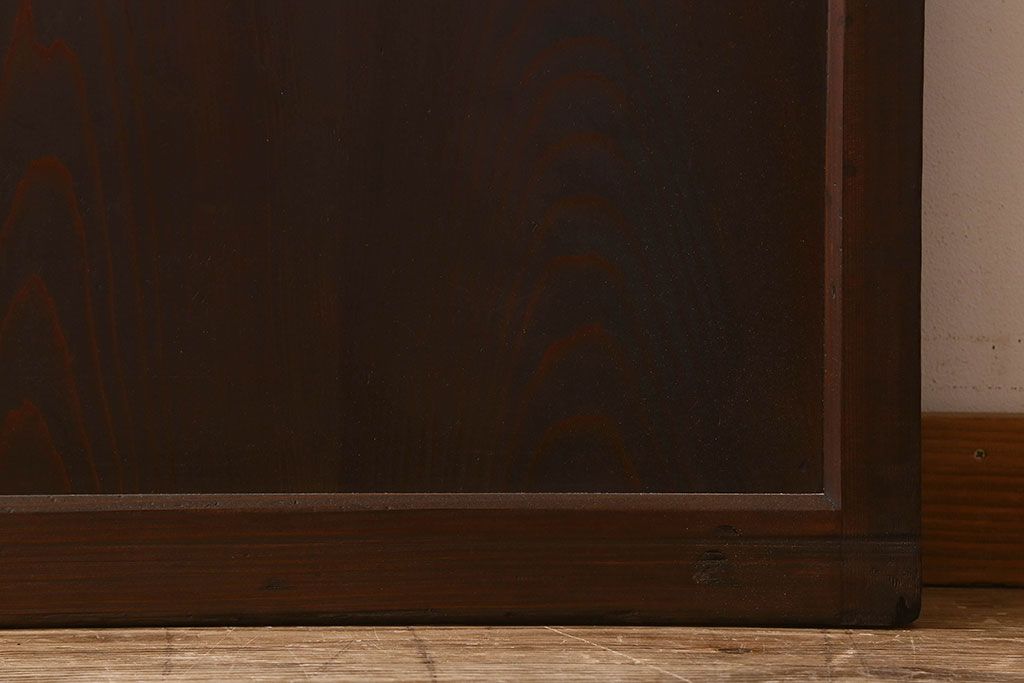 和製アンティーク　クリアガラスの文字が印象的!すりガラスとダイヤガラス入りガラス戸(引き戸)