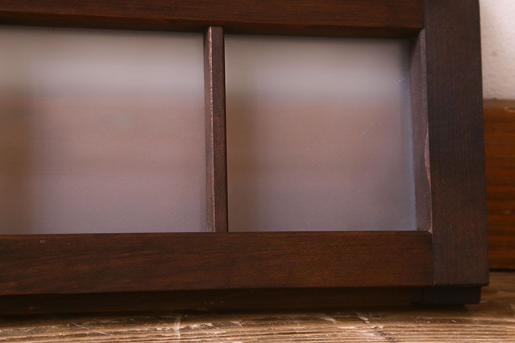 和製アンティーク　すりガラス使用　モダンな雰囲気漂う小さな明り取り(明かり取り、ガラス戸、窓)(2)