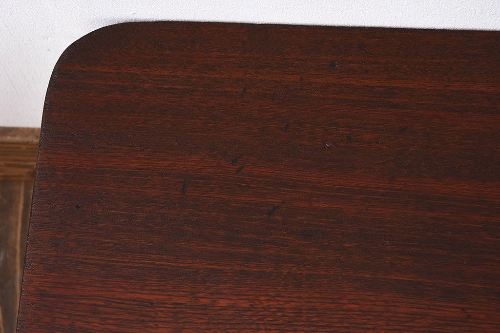 アンティーク家具　和製アンティーク　栓材一枚板　味わいのある木味の角ちゃぶ台(ローテーブル、座卓)