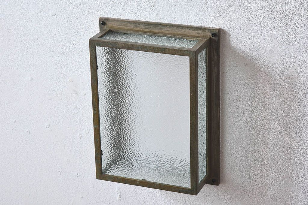 アンティーク雑貨　和製アンティーク　ダイヤガラスのウォールランプカバー(壁掛け照明カバー)