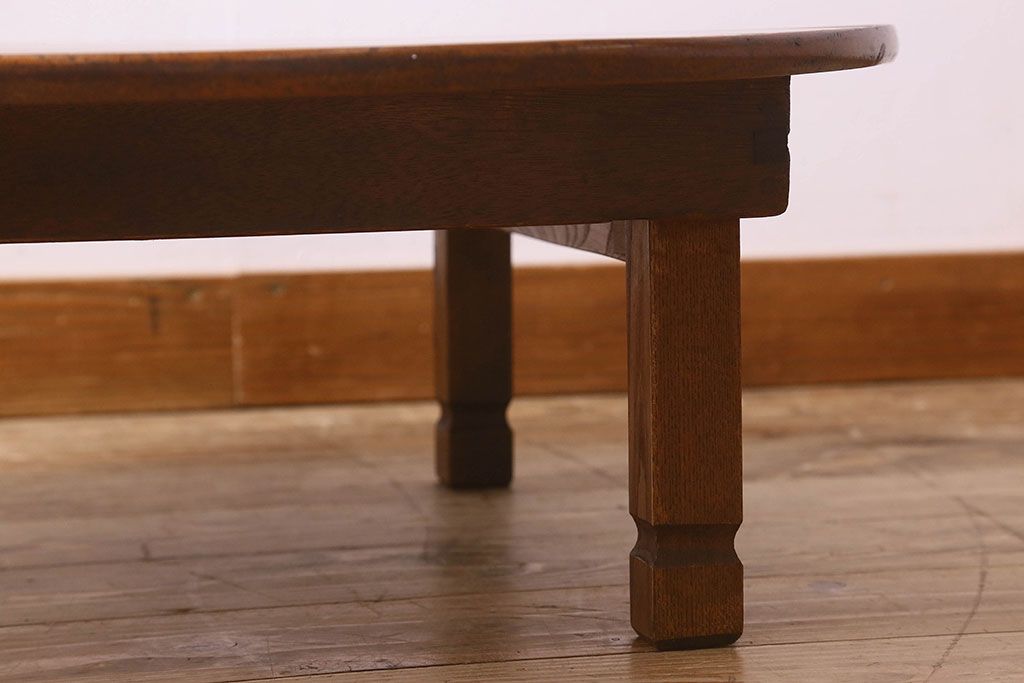 レトロ家具　和製アンティーク　栓材　レトロな雰囲気漂うちゃぶ台(ローテーブル、座卓)