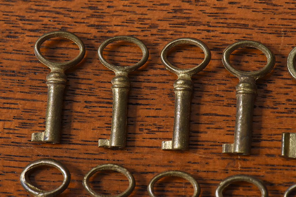アンティーク雑貨　イギリスアンティーク　シャビーな雰囲気が魅力的なキー(鍵、カギ)10本セット(1)
