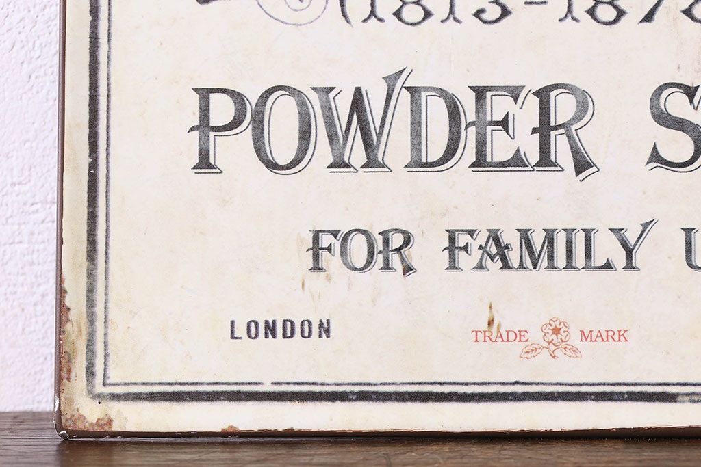 アンティーク雑貨　イギリスビンテージ　Metal Bathroom Sign or Plaque Advertising Pure Powder Soap　看板(ディスプレイ雑貨)