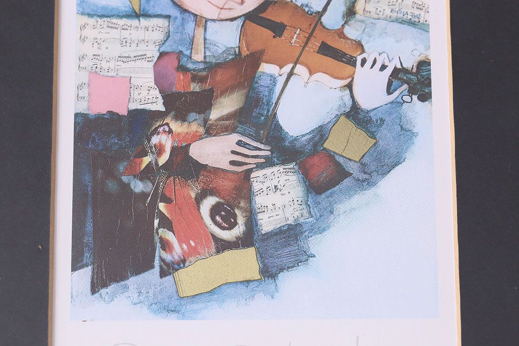 アンティーク雑貨　イギリスビンテージ　ROSINA WACHTMEISTER VIOLIN PICTURE　アートフレーム