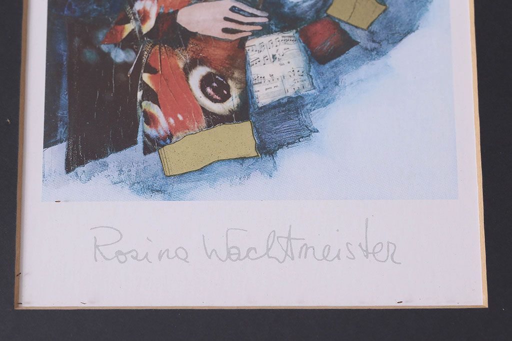 アンティーク雑貨　イギリスビンテージ　ROSINA WACHTMEISTER VIOLIN PICTURE　アートフレーム