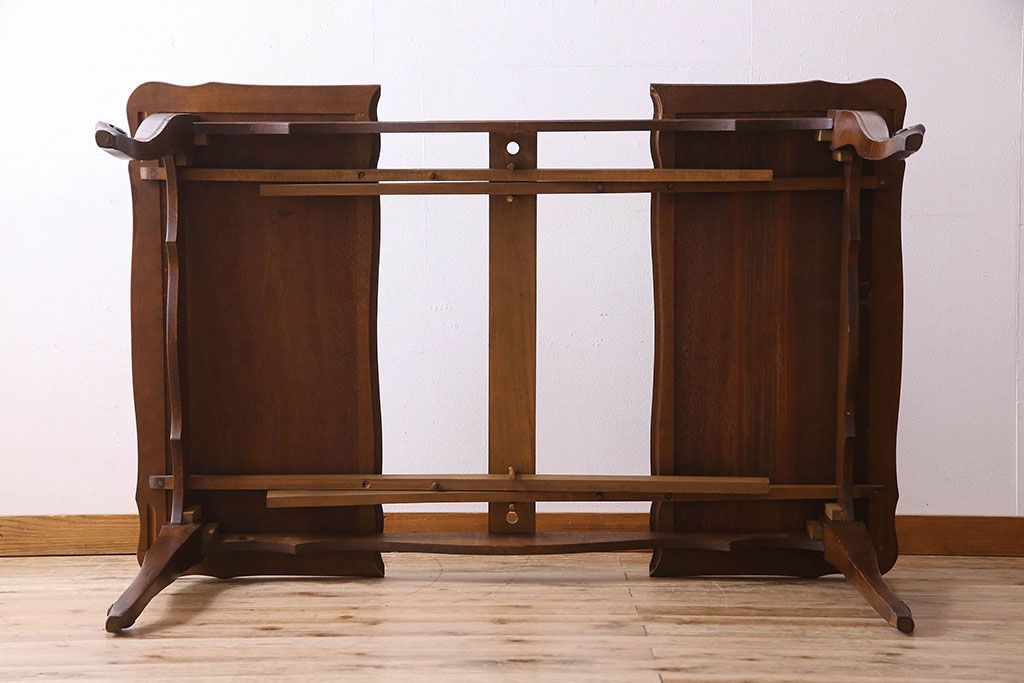 ヴィンテージ家具　フランスビンテージ　オーク材　上品なエクステンションテーブル(ダイニングテーブル、リビングテーブル)