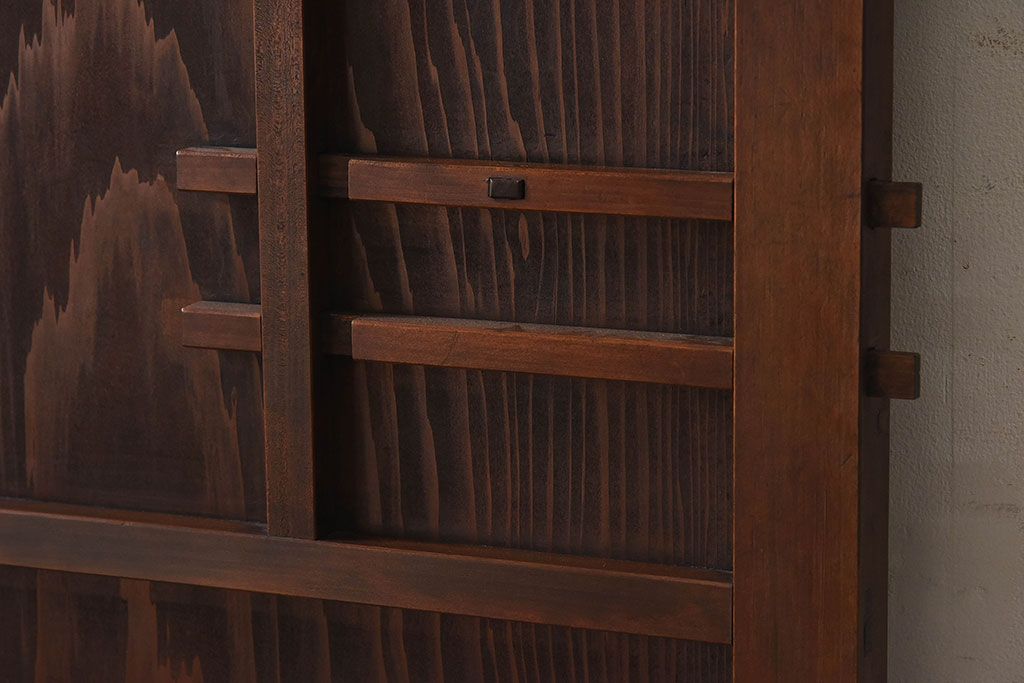 和製アンティーク　杉材一枚板!杢目が美しい上手物のドア(扉、ガラス戸)(2)