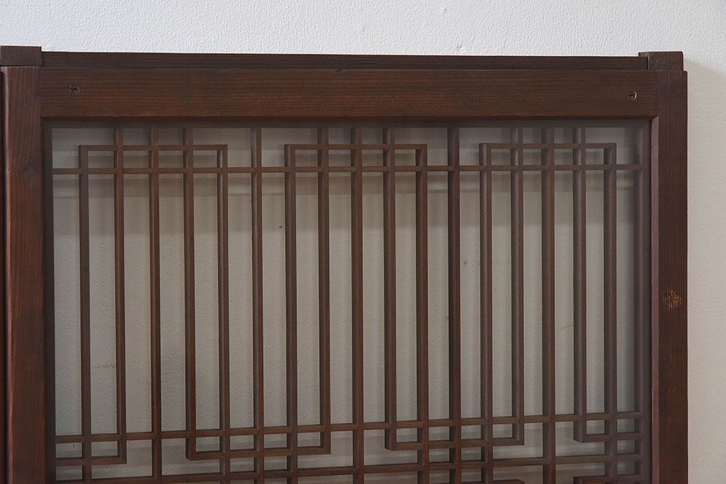 昭和期　組子のデザインが目を引く書院ガラス戸(引き戸、窓)