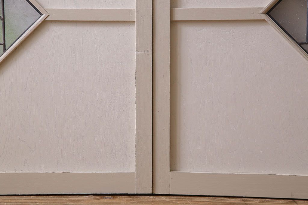 ペイント建具　優しい色合いが素敵な引き戸2枚セット(窓、仕切り戸)(R-026224)