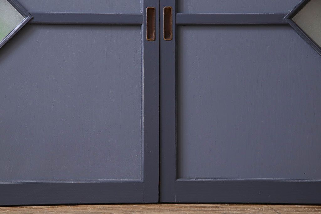 ペイント建具　シックな色合いが素敵な引き戸2枚セット(窓、仕切り戸)(R-026225)