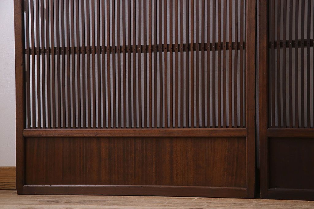 【S様ご成約分】和製アンティーク　和モダンなガラス入り格子戸(引き戸、建具)