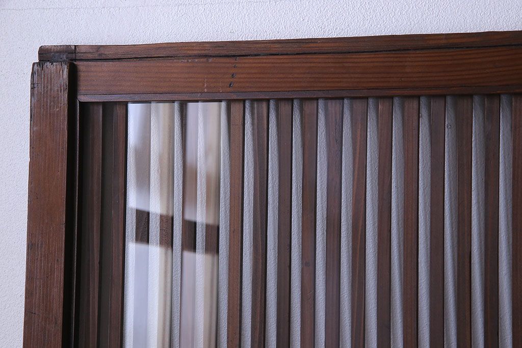 【S様ご成約分】和製アンティーク　和モダンなガラス入り格子戸(引き戸、建具)
